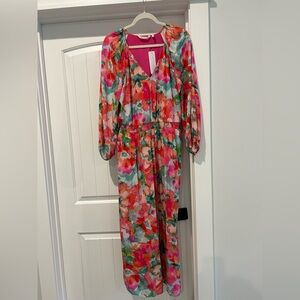 Bright Floral Maxi Dress with V-Neck by Soft Surroundings